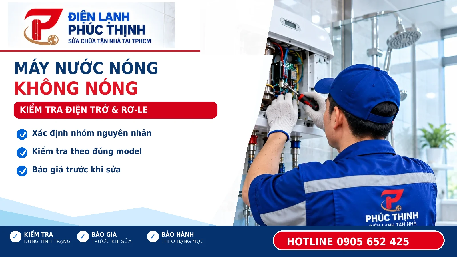 MÁY NƯỚC NÓNG KHÔNG NÓNG: KIỂM TRA ĐIỆN TRỞ & RƠ-LE – Điện Lạnh Phúc Thịnh, hotline 0905 652 425