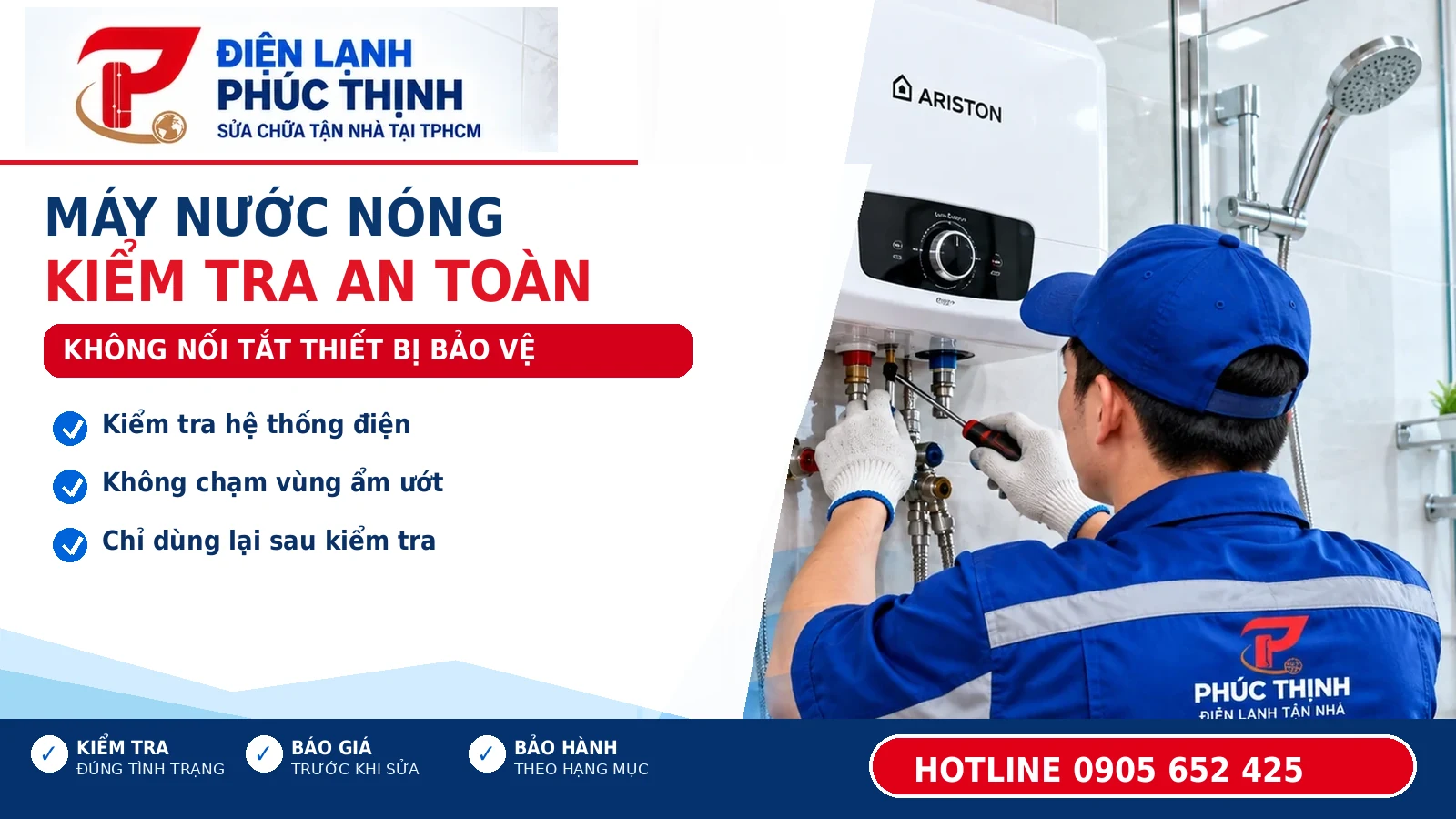 MÁY NƯỚC NÓNG KIỂM TRA AN TOÀN: KHÔNG NỐI TẮT THIẾT BỊ BẢO VỆ – Điện Lạnh Phúc Thịnh, hotline 0905 652 425