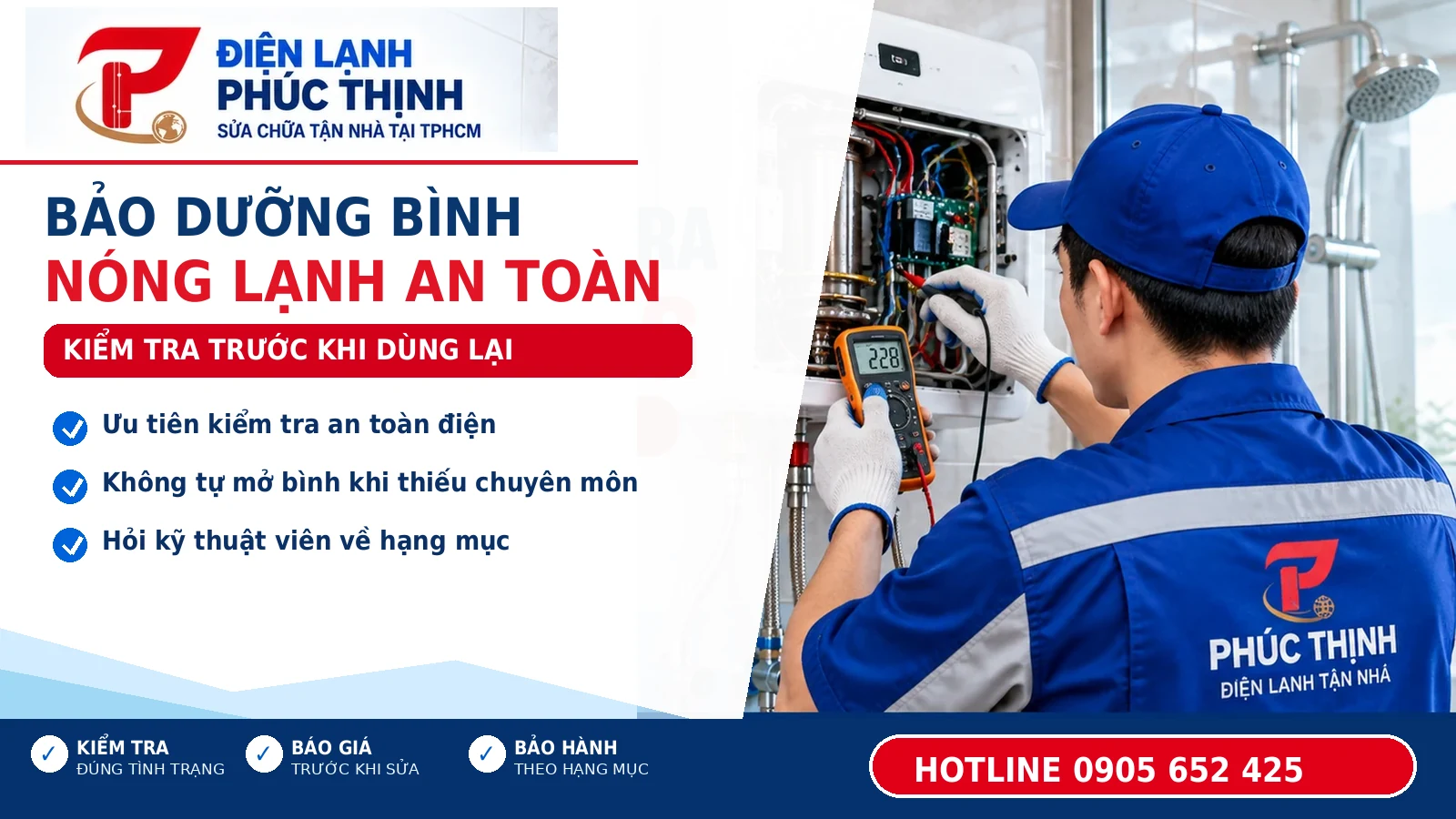 BẢO DƯỠNG BÌNH NÓNG LẠNH AN TOÀN: KIỂM TRA TRƯỚC KHI DÙNG LẠI – Điện Lạnh Phúc Thịnh, hotline 0905 652 425