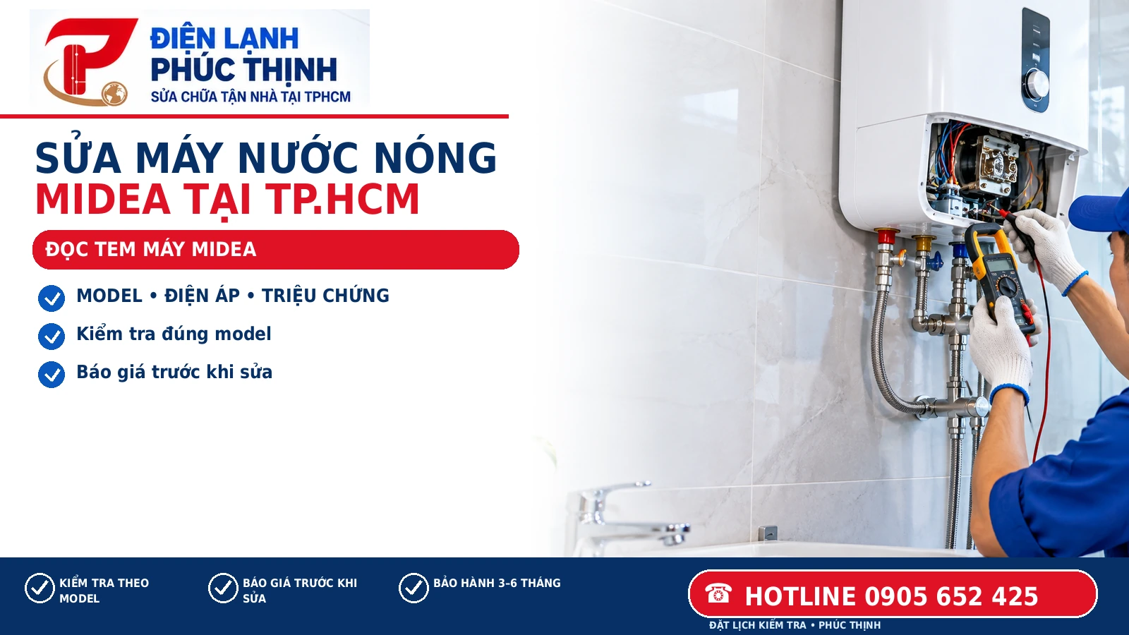 ĐỌC TEM MÁY MIDEA – hình minh họa sửa máy nước nóng Midea, Điện Lạnh Phúc Thịnh, hotline 0905 652 425
