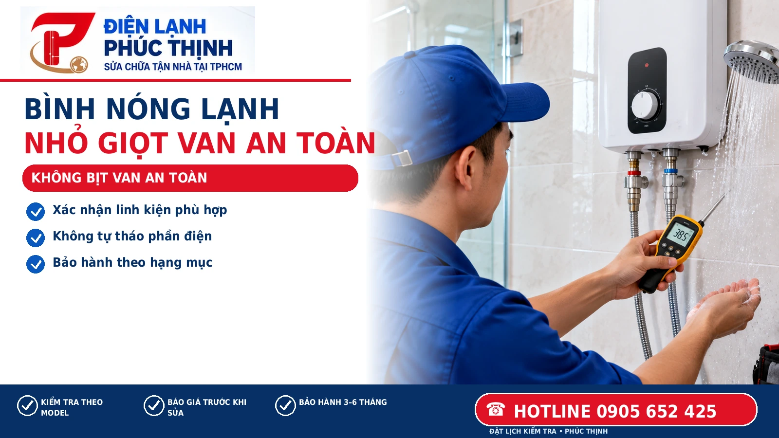 KHÔNG BỊT VAN AN TOÀN – hình minh họa kiểm tra và sửa chữa đúng model, Điện Lạnh Phúc Thịnh, hotline 0905 652 425
