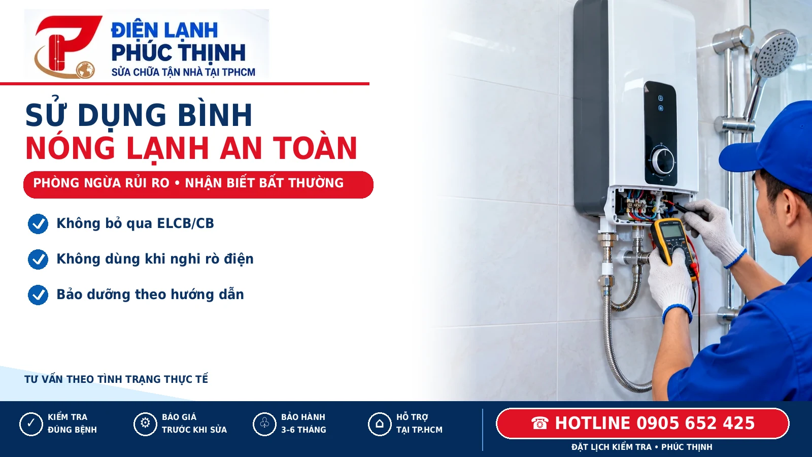 Banner Phúc Thịnh hướng dẫn sử dụng bình nóng lạnh an toàn trong phòng tắm