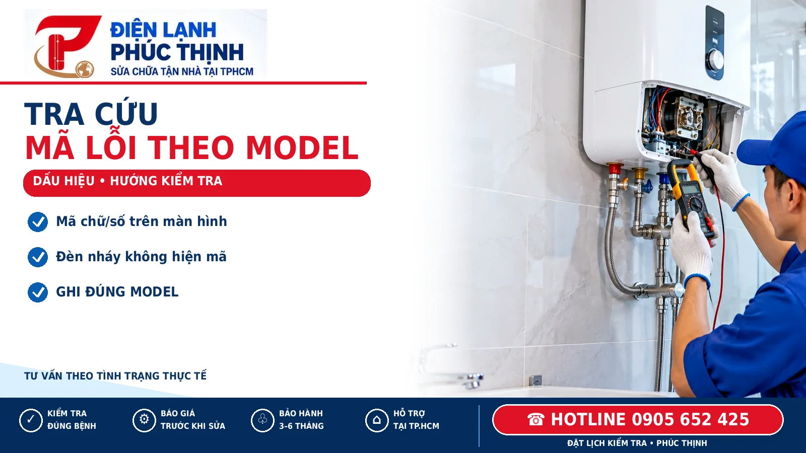 TRA CỨU – minh họa mã lỗi máy nước nóng, Điện Lạnh Phúc Thịnh, hotline 0905 652 425