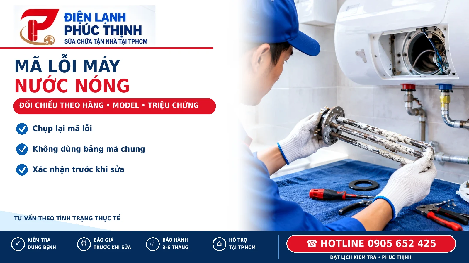 Banner Phúc Thịnh hướng dẫn ghi nhận và tra cứu mã lỗi máy nước nóng theo model