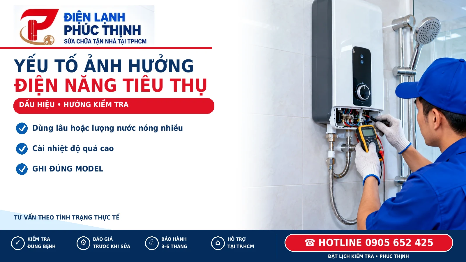 YẾU TỐ ẢNH HƯỞNG – minh họa máy nước nóng tốn điện, Điện Lạnh Phúc Thịnh, hotline 0905 652 425