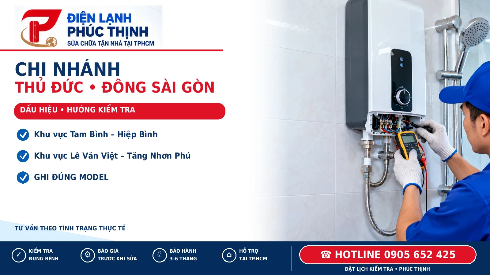 CHI NHÁNH – minh họa sửa máy nước nóng Thủ Đức, Điện Lạnh Phúc Thịnh, hotline 0905 652 425
