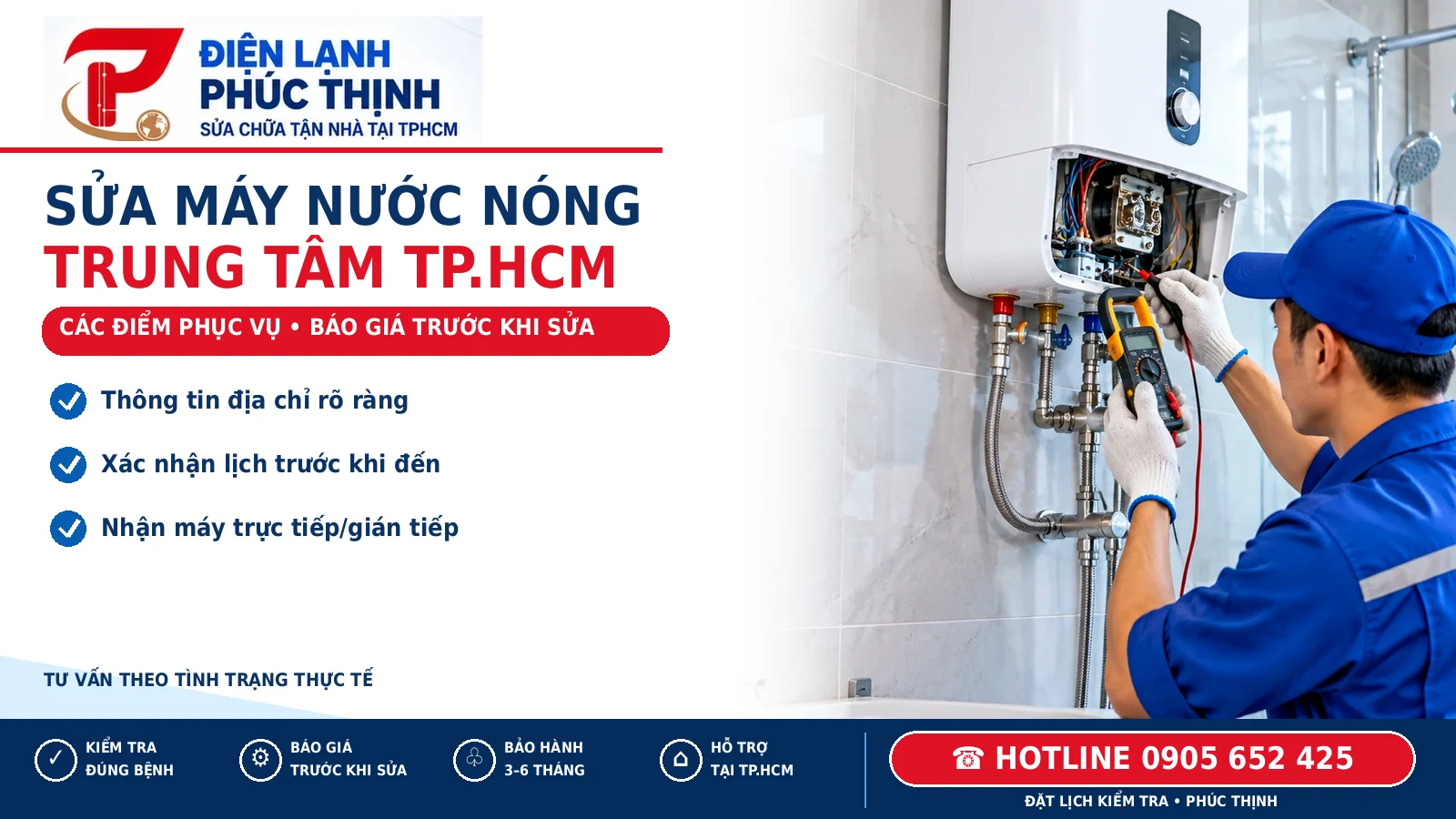 Banner Phúc Thịnh sửa máy nước nóng khu vực trung tâm TP.HCM