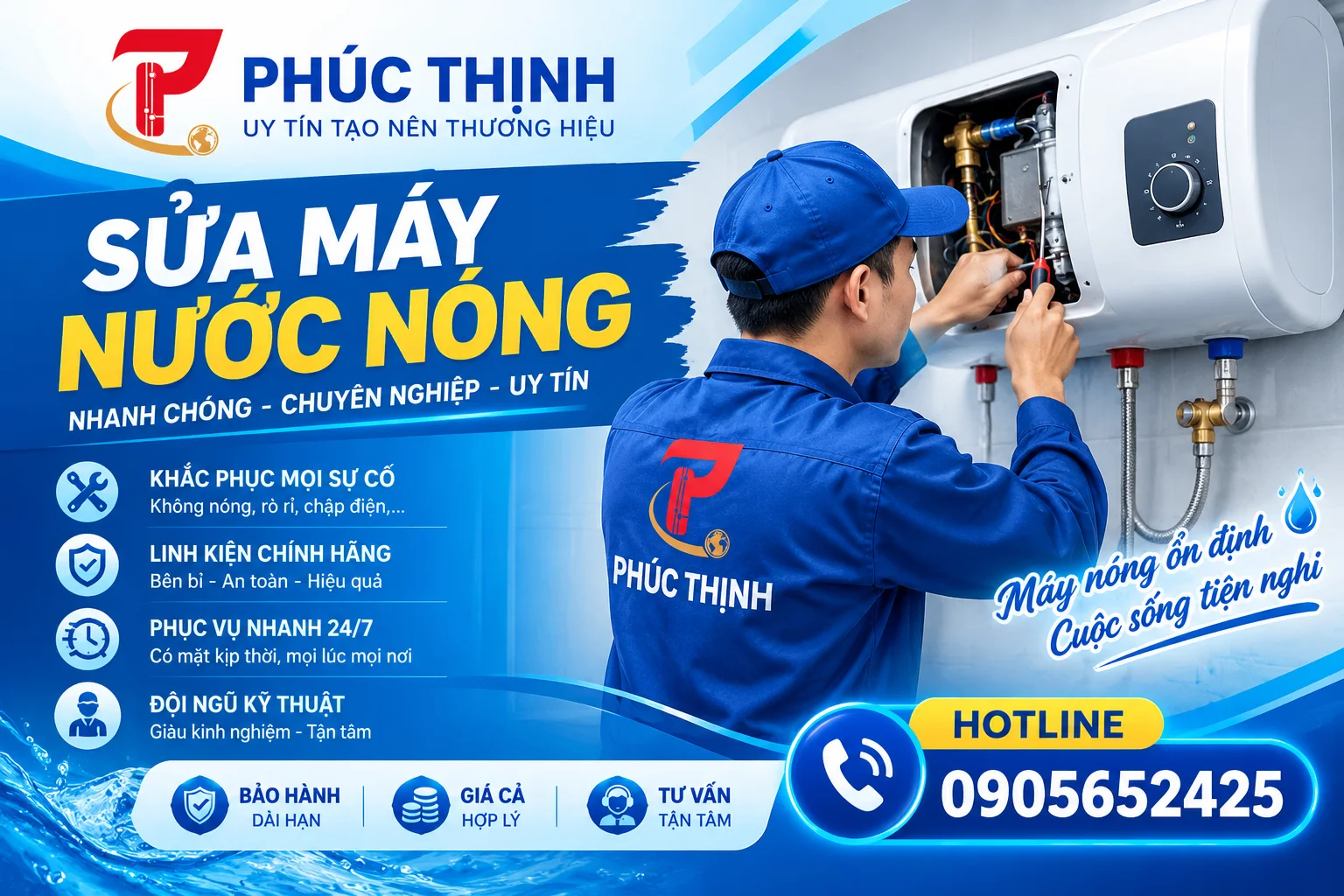 Dịch vụ sửa máy nước nóng tại nhà Phúc Thịnh