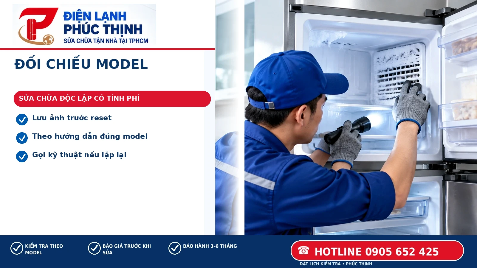 Đối Chiếu Model – Điện Lạnh Phúc Thịnh; minh họa bảng mã lỗi tủ lạnh samsung tại TP.HCM.