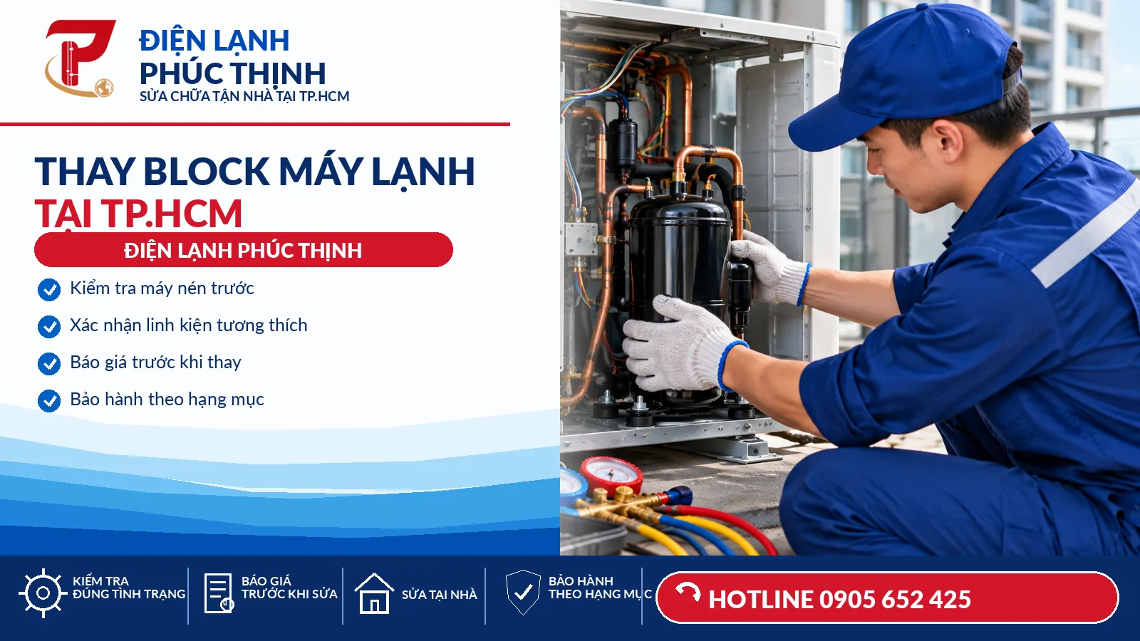 thay block máy lạnh TP.HCM - Điện Lạnh Phúc Thịnh