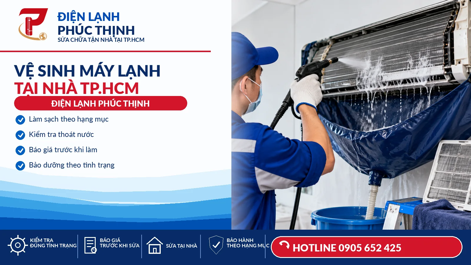 vệ sinh máy lạnh TP.HCM - Điện Lạnh Phúc Thịnh