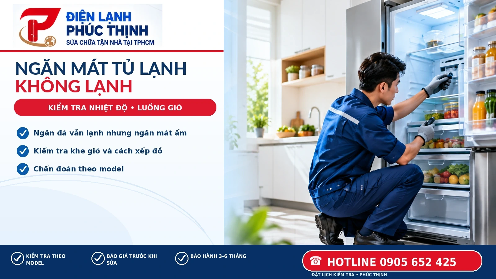 Ngăn mát tủ lạnh không lạnh dù ngăn đá vẫn đông? Kiểm tra cài đặt, khe gió, cửa và các dấu hiệu cần kỹ thuật viên. Báo giá trước khi sửa.