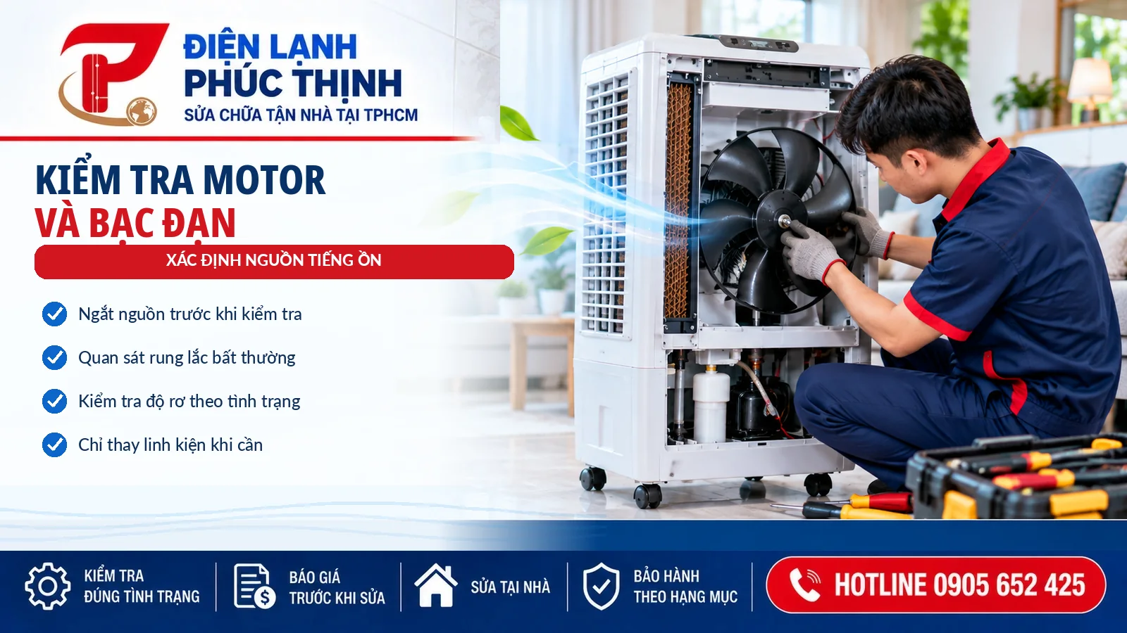 xác định vị trí tiếng ồn, Điện Lạnh Phúc Thịnh