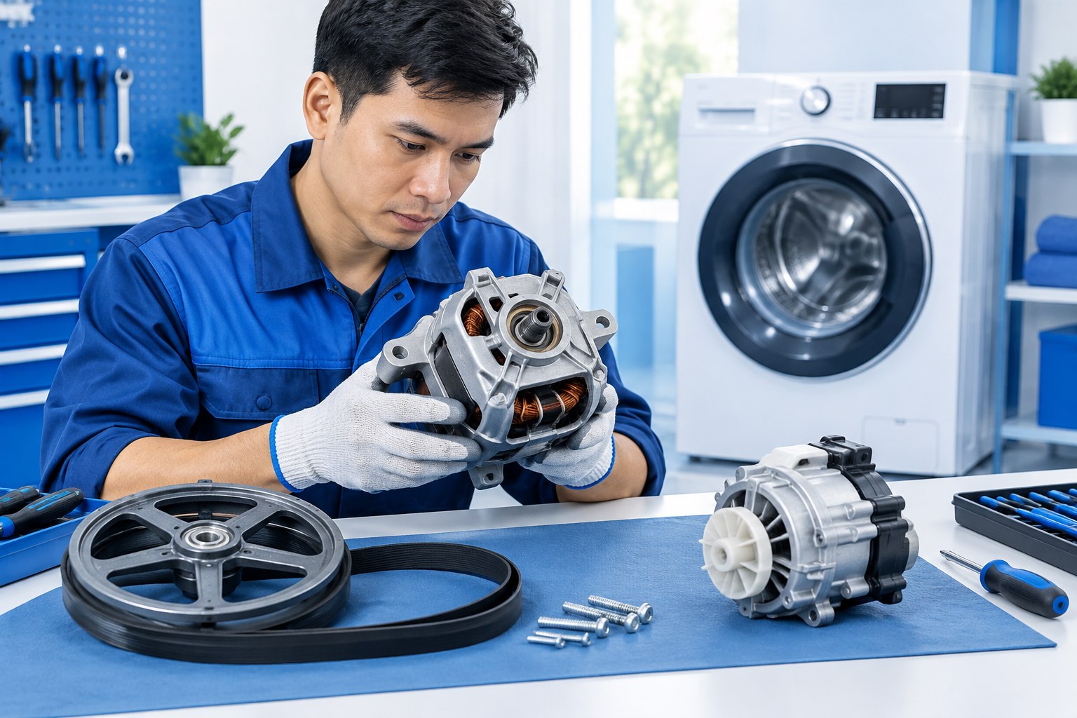Sửa motor máy giặt: kiểm tra động cơ và dấu hiệu hư hỏng