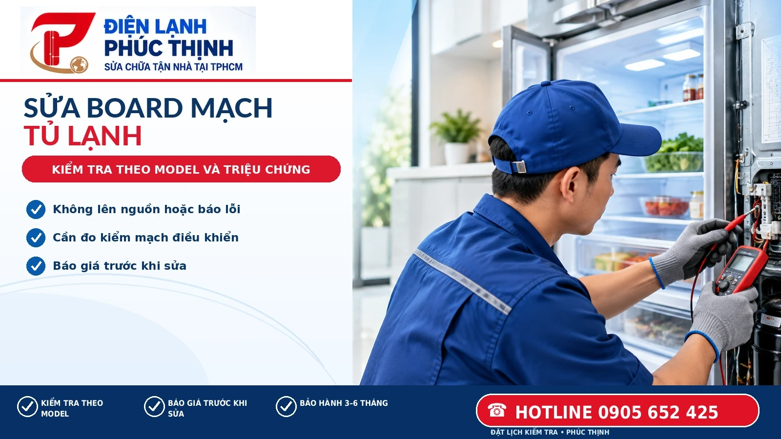 Tủ lạnh không chạy, chập chờn hoặc báo lỗi chưa chắc hỏng board. Tìm dấu hiệu, bước kiểm tra và quy trình sửa board mạch an toàn theo model.