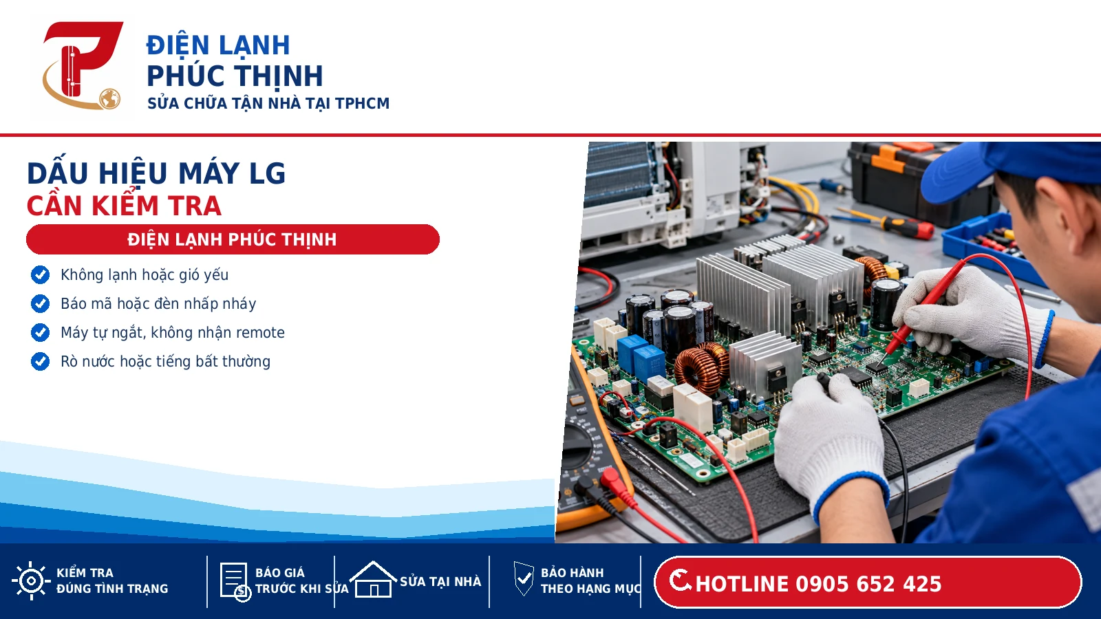 Kỹ thuật viên kiểm tra bo mạch và linh kiện điều khiển, ảnh minh họa
