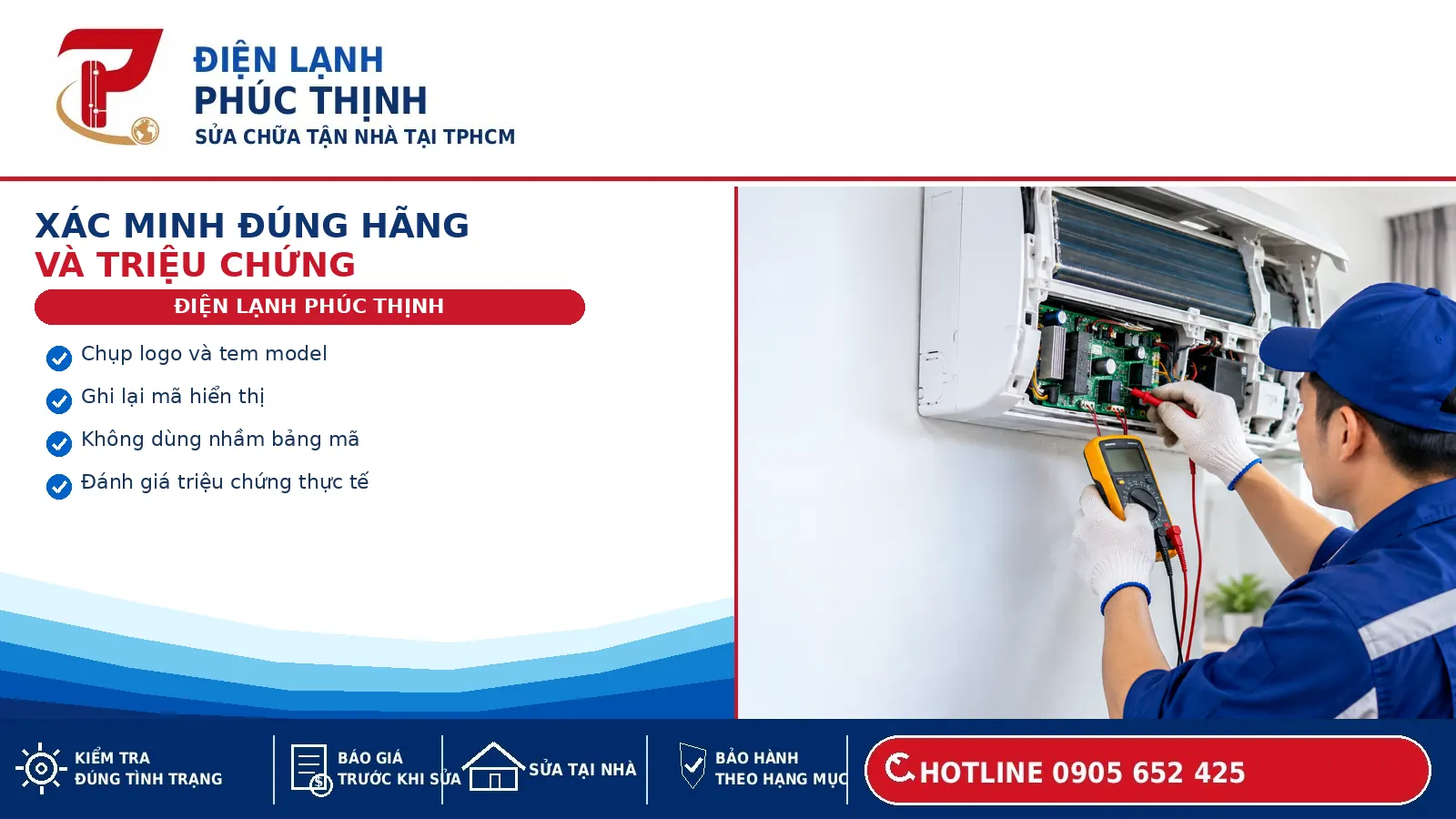 Kỹ thuật viên kiểm tra thông tin và dấu hiệu bất thường trên máy lạnh Nakagawa
