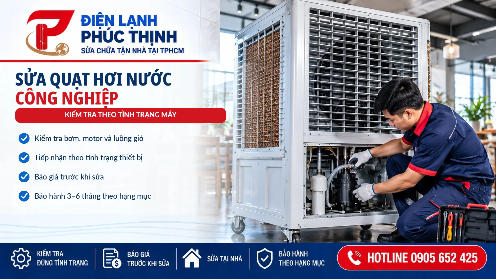 sửa quạt hơi nước công nghiệp tại TP.HCM