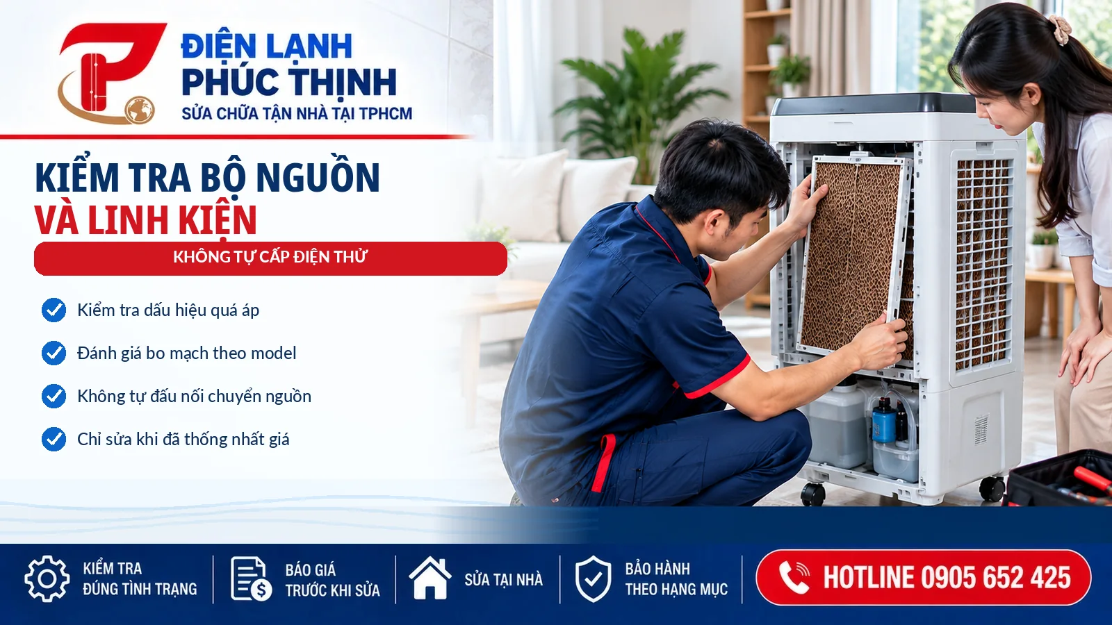 chuyển nguồn đúng thông số, Điện Lạnh Phúc Thịnh