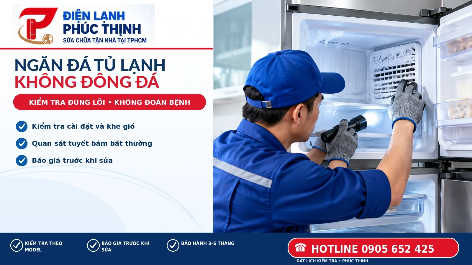 Ngăn đá tủ lạnh không đông có thể do cài đặt, cửa hở, khe gió, quạt hoặc hệ thống xả đá. Xem cách kiểm tra an toàn và khi nào cần gọi thợ.